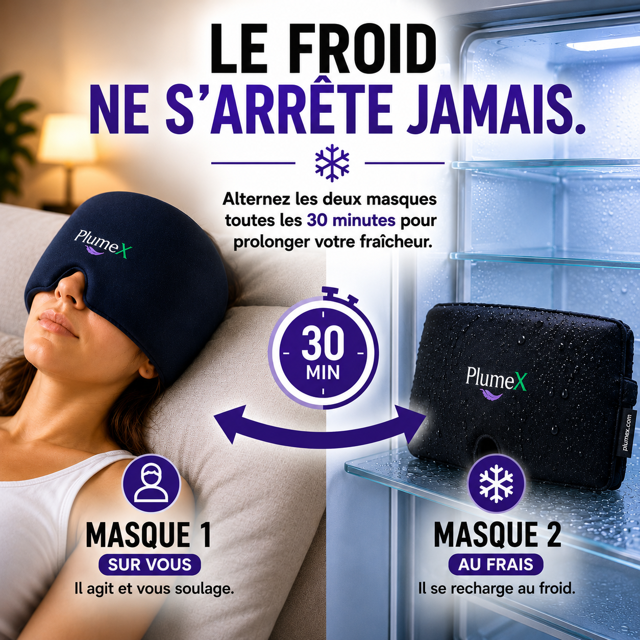 Masque Cryo PlumeX™ |Décongestionne • Anti-Migraine