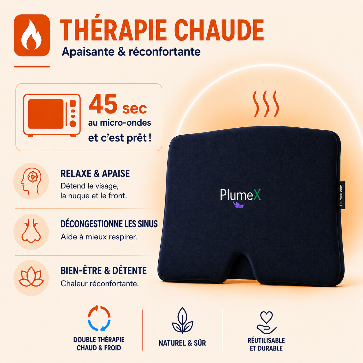 Masque Cryo PlumeX™ |Décongestionne • Anti-Migraine