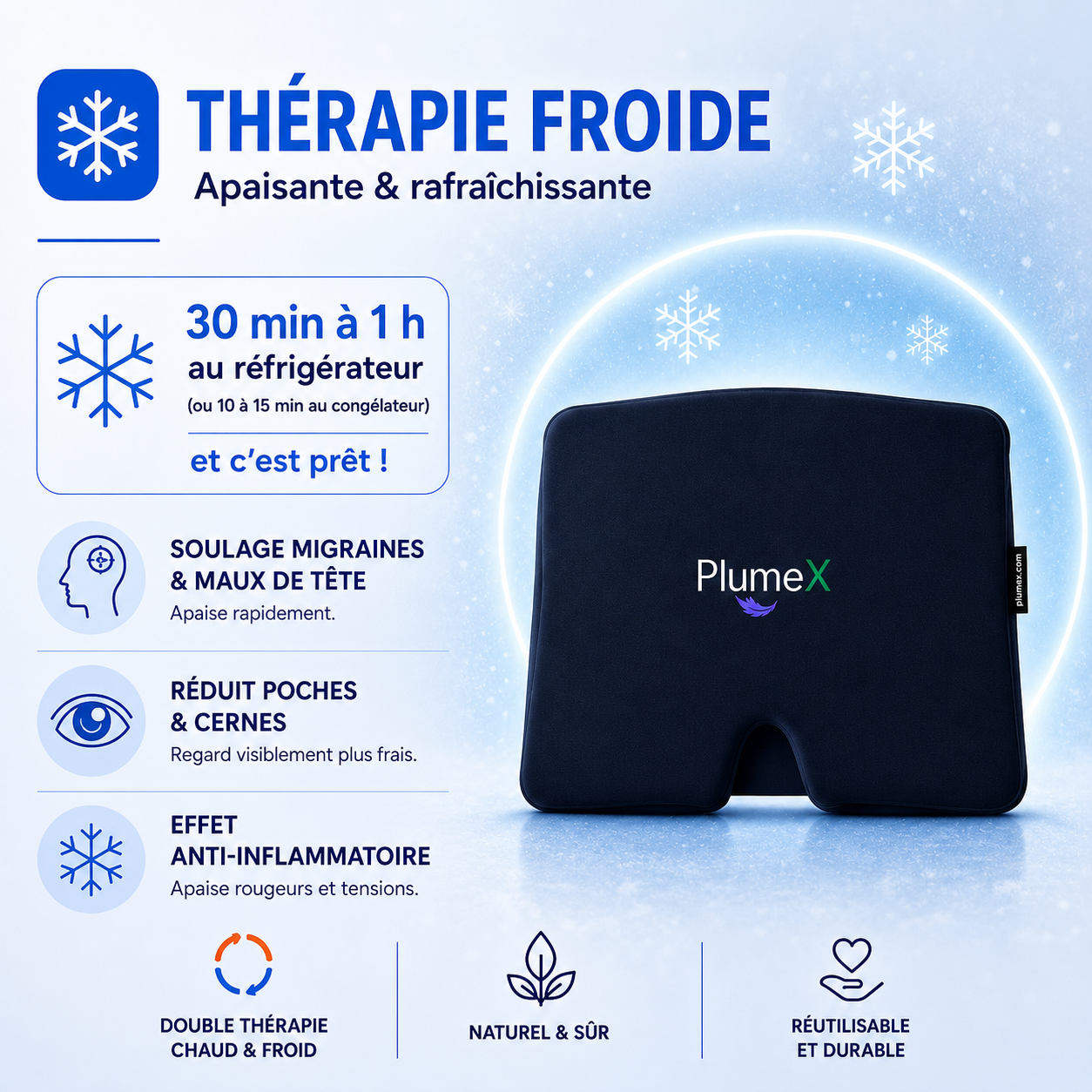 Masque Cryo PlumeX™ |Décongestionne • Anti-Migraine